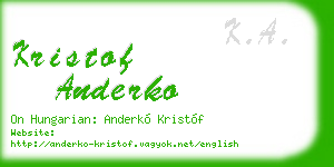 kristof anderko business card
